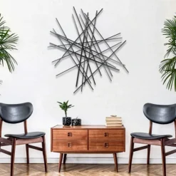 Wall Plaques-Kirkland's Home Icilio Abstract Linear Wall Plaque Black