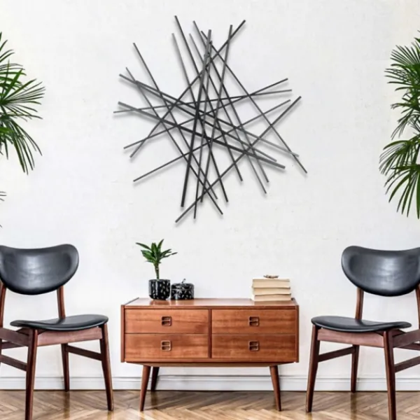 Wall Plaques-Kirkland's Home Icilio Abstract Linear Wall Plaque Black