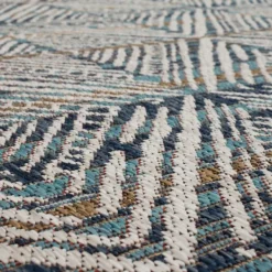 Outdoor Rugs-Kirkland's Home Ikat Diamond Indigo Outdoor Area Rug, 5X7 Blue/White/Tan