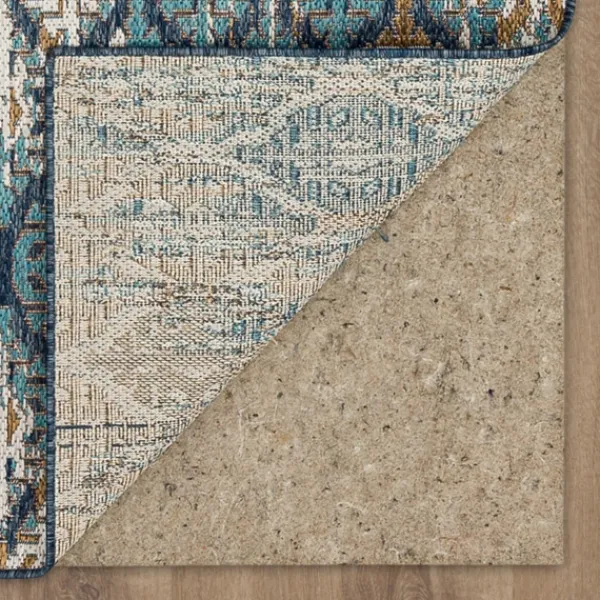 Outdoor Rugs-Kirkland's Home Ikat Scrolling Indigo Outdoor Area Rug, 5X7 White/Blue/Yellow
