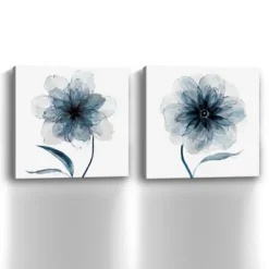 Canvas Art-Kirkland's Home Indigo Bloom Canvas Art Prints, Set Of 2 Blue/White