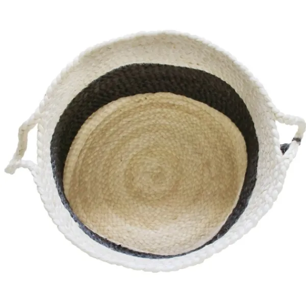 Baskets & Boxes-Kirkland's Home Indigo Bold Striped Jute Basket, 17 In. Blue/Ivory