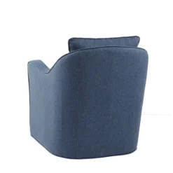 Accent Chairs-Kirkland's Home Indigo Curved Arm Swivel Accent Chair Blue
