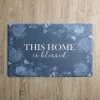 Kitchen & Floor Mats-Kirkland's Home Indigo Floral Blessed Kitchen Mat Blue