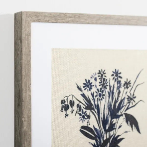 Framed Art-Kirkland's Home Indigo Floral Vase Ii Framed Art Print Blue