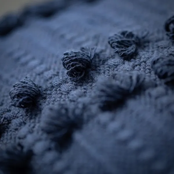 Pillows-Kirkland's Home Indigo Woven Lumbar Pillow Blue