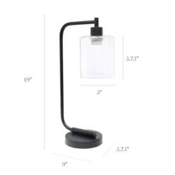 Table Lamps-Kirkland's Home Industrial Black Iron Desk Lamp Clear
