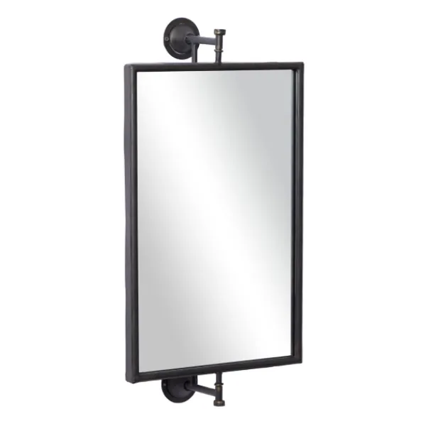 Decorative Mirrors-Kirkland's Home Industrial Distressed Iron Mount Mirror Gray