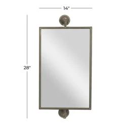 Decorative Mirrors-Kirkland's Home Industrial Distressed Iron Mount Mirror Gray