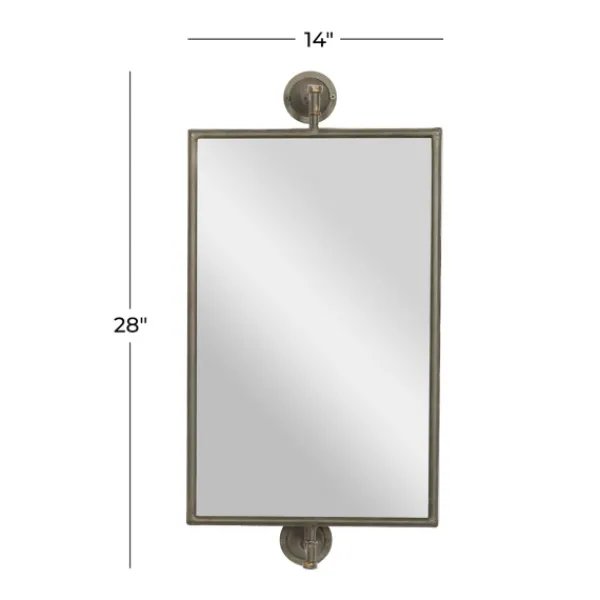 Decorative Mirrors-Kirkland's Home Industrial Distressed Iron Mount Mirror Gray
