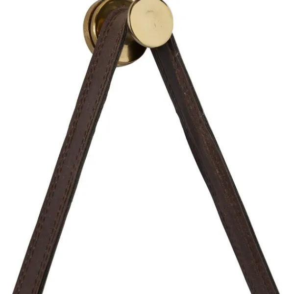 Clocks-Kirkland's Home Industrial Leather Strap Hanging Wall Clock White