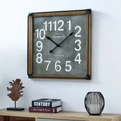 Clocks-Kirkland's Home Industrial Square Liam Clock