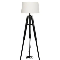 Floor Lamps-Kirkland's Home Industrial Tripod Wooden Floor Lamp Ivory