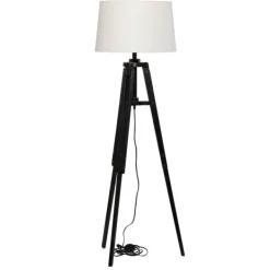 Floor Lamps-Kirkland's Home Industrial Tripod Wooden Floor Lamp Ivory