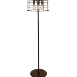 Floor Lamps-Kirkland's Home Industrial Wire Floor Lamp Black