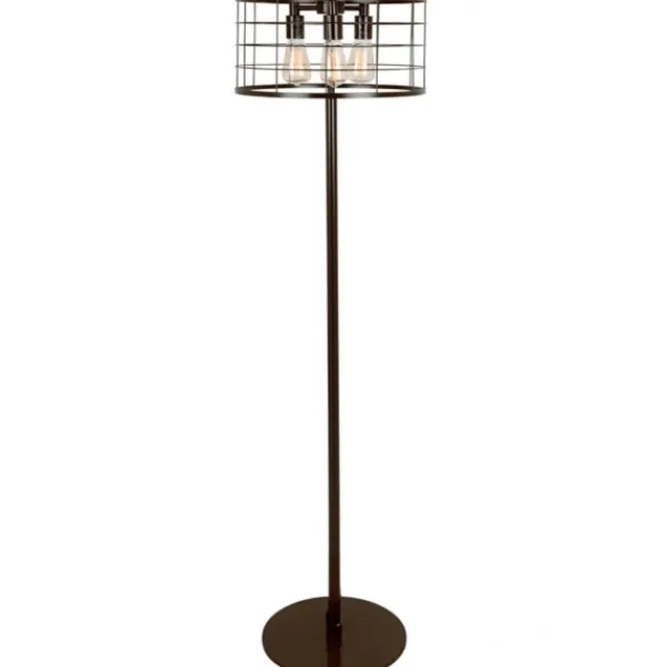 Floor Lamps-Kirkland's Home Industrial Wire Floor Lamp Black