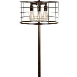 Floor Lamps-Kirkland's Home Industrial Wire Floor Lamp Black