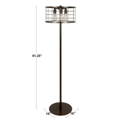 Floor Lamps-Kirkland's Home Industrial Wire Floor Lamp Black