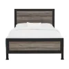 Beds & Headboards-Kirkland's Home Industrial Wood Queen Bed With Metal Frame Brown