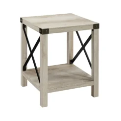 Accent & End Tables-Kirkland's Home Industrial X-Frame Accent Table White