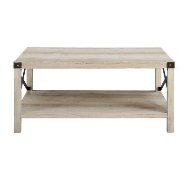 Coffee Tables-Kirkland's Home Industrial X-Frame Coffee Table White