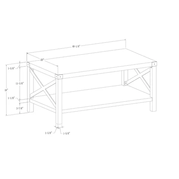 Coffee Tables-Kirkland's Home Industrial X-Frame Coffee Table White