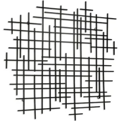 Wall Plaques-Kirkland's Home Inigo Abstract Linear I Wall Plaque Black
