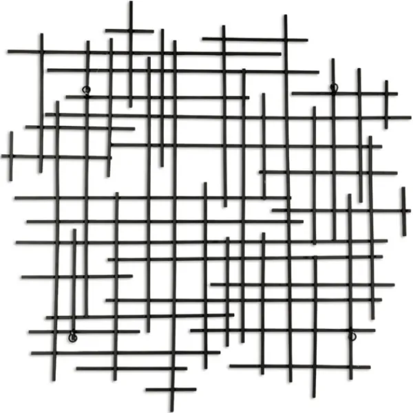 Wall Plaques-Kirkland's Home Inigo Abstract Linear I Wall Plaque Black