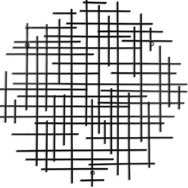 Wall Plaques-Kirkland's Home Inigo Abstract Linear Ii Wall Plaque Black