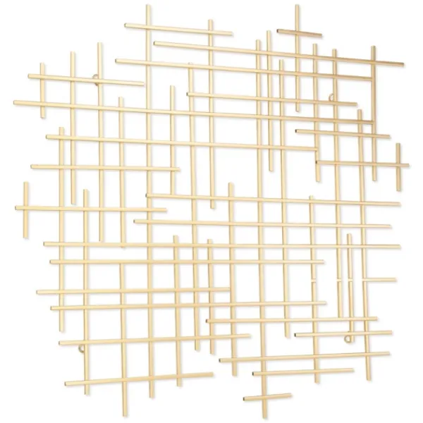 Wall Plaques-Kirkland's Home Inigo Abstract Linear Wall Plaque Gold