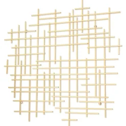 Wall Plaques-Kirkland's Home Inigo Abstract Linear Wall Plaque Gold