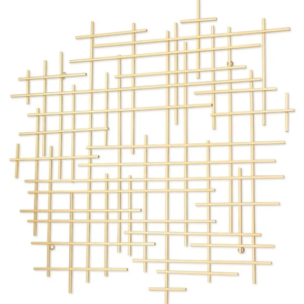 Wall Plaques-Kirkland's Home Inigo Abstract Linear Wall Plaque Gold