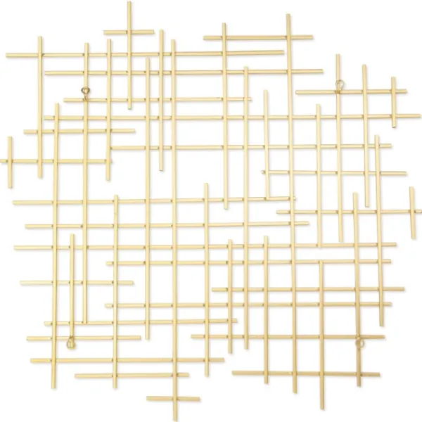 Wall Plaques-Kirkland's Home Inigo Abstract Linear Wall Plaque Gold