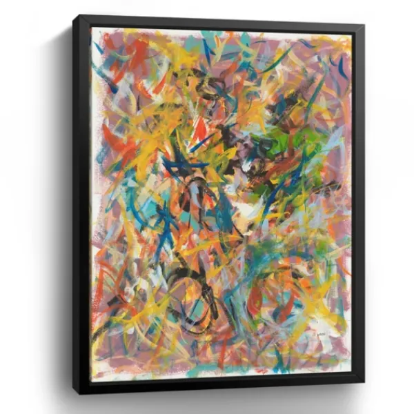 Framed Art-Kirkland's Home Inside Out No. 2 Framed Giclee Canvas Art Print Yellow/Blue/Multi