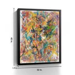 Framed Art-Kirkland's Home Inside Out No. 2 Framed Giclee Canvas Art Print Yellow/Blue/Multi
