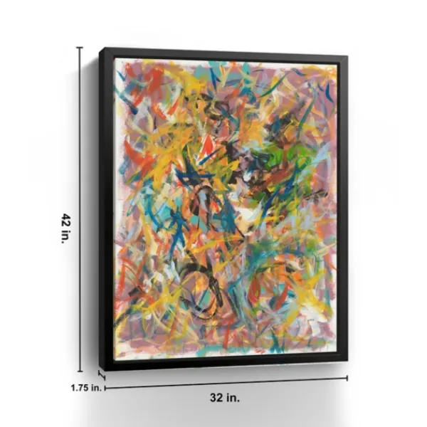Framed Art-Kirkland's Home Inside Out No. 2 Framed Giclee Canvas Art Print Yellow/Blue/Multi
