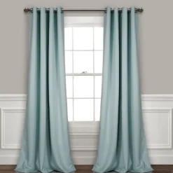 Curtains & Drapes-Kirkland's Home Insulated Blackout Curtain Panel Set, 108 In. Blue