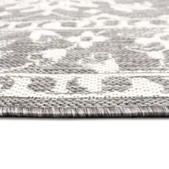 Outdoor Rugs-Kirkland's Home Irene Gray Daffodil Outdoor Area Rug, 6X9 Gray/White