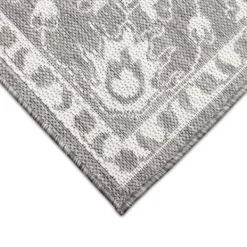 Outdoor Rugs-Kirkland's Home Irene Gray Daffodil Outdoor Area Rug, 4X7 Gray/White