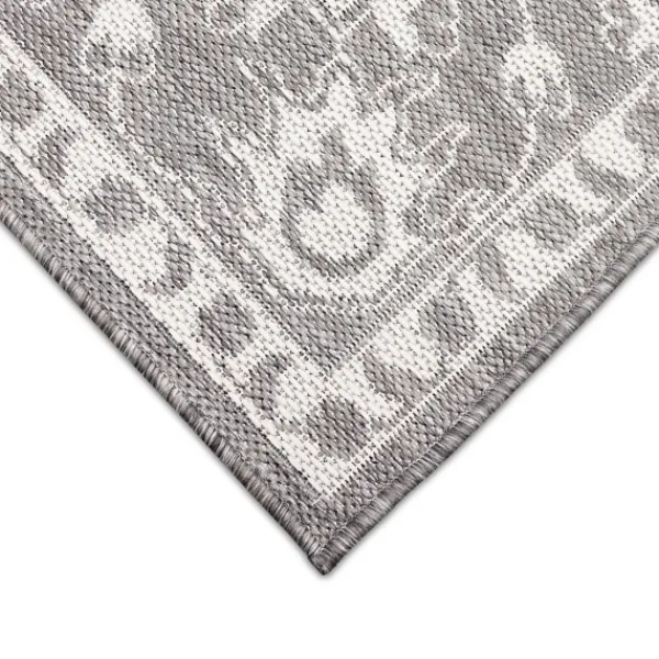Outdoor Rugs-Kirkland's Home Irene Gray Daffodil Outdoor Area Rug, 4X7 Gray/White