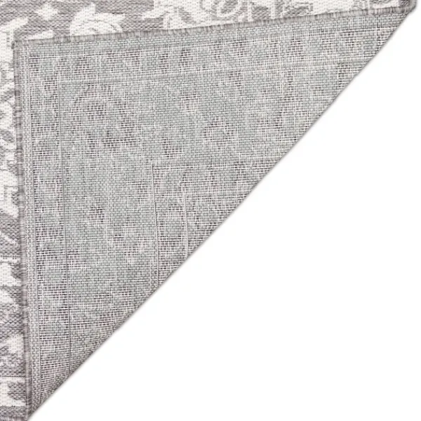 Outdoor Rugs-Kirkland's Home Irene Gray Daffodil Outdoor Area Rug, 4X7 Gray/White