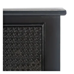 Console Tables-Kirkland's Home Irma Textured Drawers Console Table Black