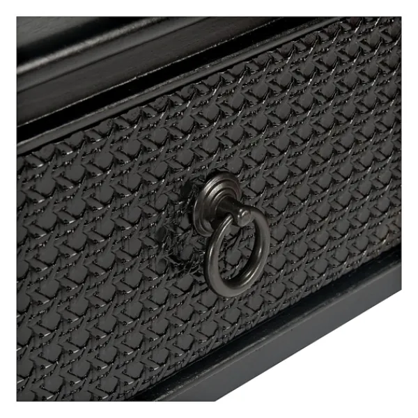 Console Tables-Kirkland's Home Irma Textured Drawers Console Table Black