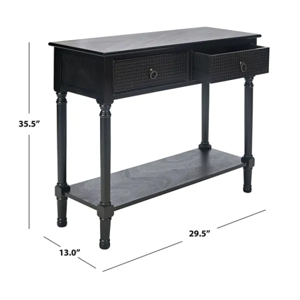 Console Tables-Kirkland's Home Irma Textured Drawers Console Table Black
