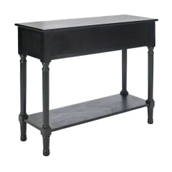 Console Tables-Kirkland's Home Irma Textured Drawers Console Table Black