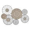 Wall Plaques-Kirkland's Home Iron And Wood Layered Plates Wall Plaque Black