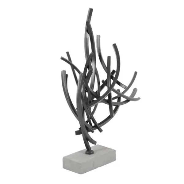 Statues & Figurines-Kirkland's Home Iron Contemporary Branch Sculpture Gray