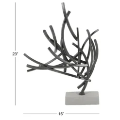 Statues & Figurines-Kirkland's Home Iron Contemporary Branch Sculpture Gray