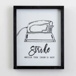 Wall Quotes & Signs-Kirkland's Home Iron Funny Laundry Room Wall Plaque Black/White