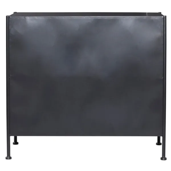 Cabinets & Sideboards-Kirkland's Home Iron X-Panel Cabinet Black